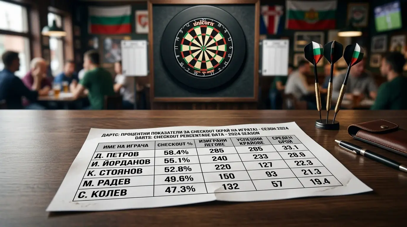Checkout процент данни на PDC дартс играчи