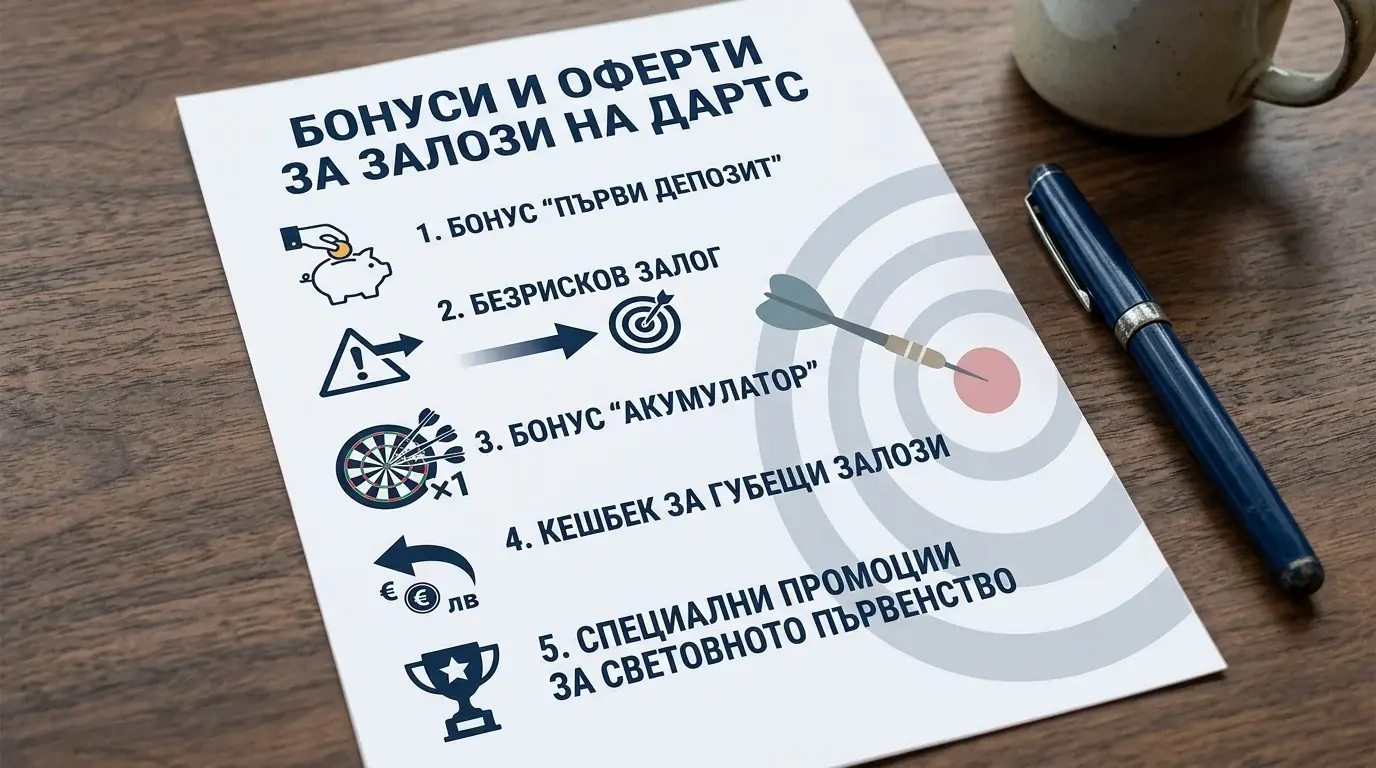 Видове бонуси при дартс залози — преглед
